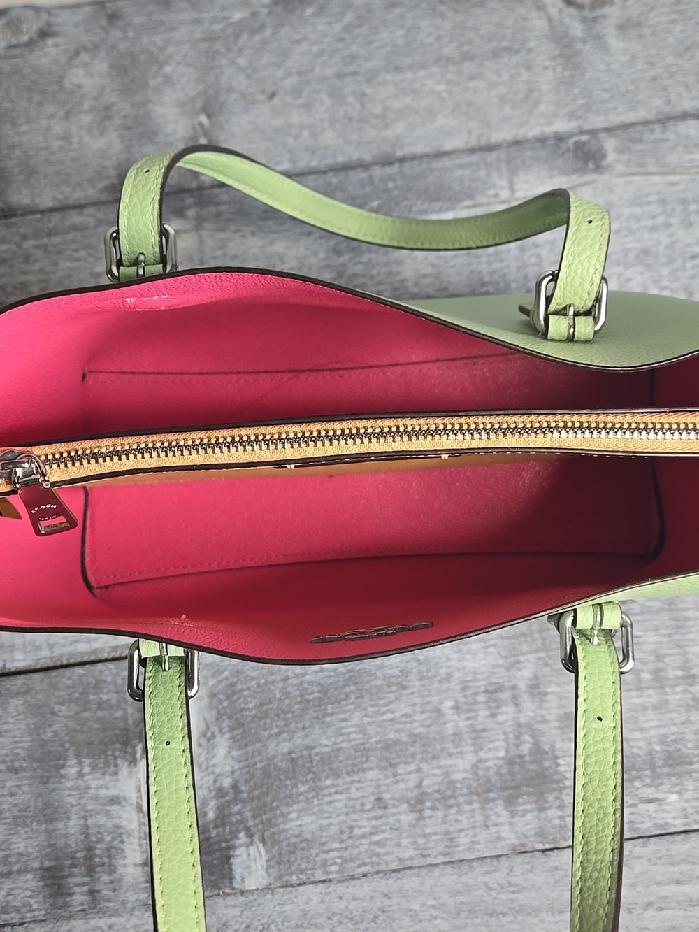 Coach Mollie Tote 25 with Matching Wallet Pale Pistachio Set Crossbody Strap - Picture 10 of 16